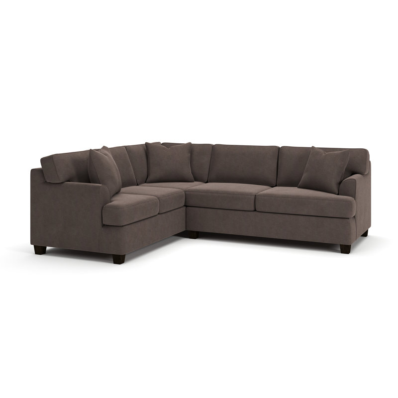 Conradina Upholstered L-Sectional, Left Hand Facing, Bella Ash Performance Velvet