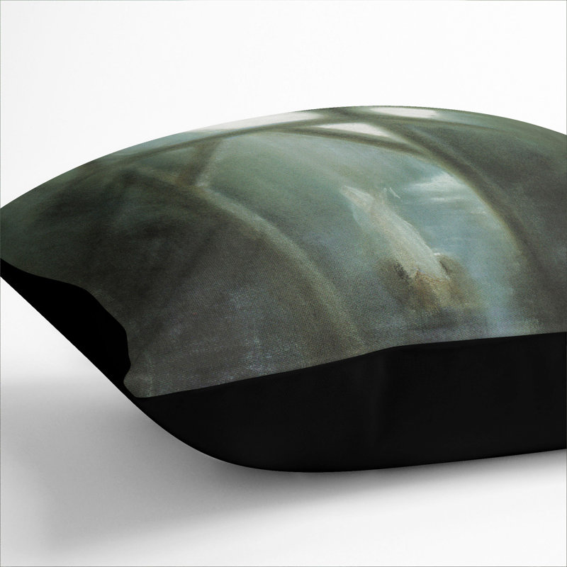 Night Vol.2 Square Throw Cushion, 40cm H x 40cm W x 15cm D, Black