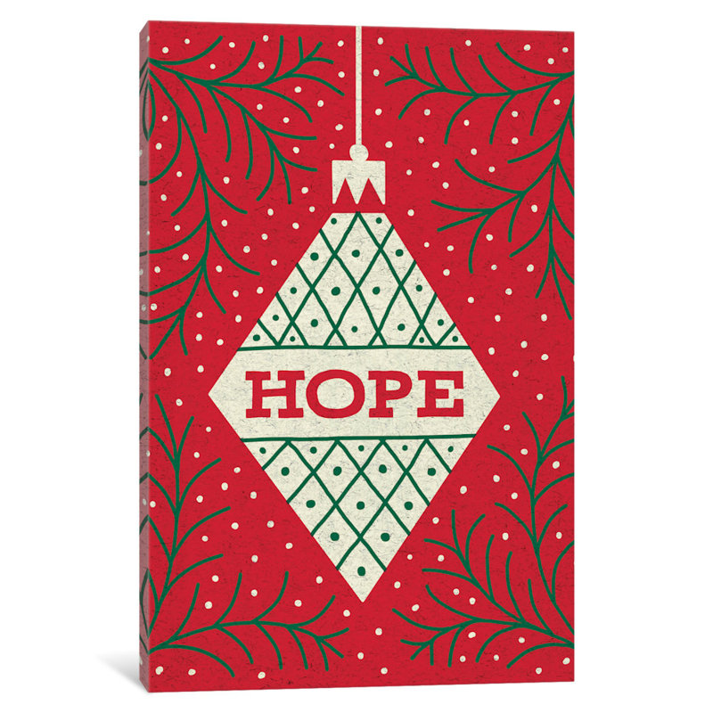«Jolly Holiday Ornaments Series: Hope», impression sur toile, H 26 po x l 18 po x P 1,5 po, Toile tendue, Pas de tapis