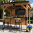 6 Ft. X 8 Ft. Cedar Wood Bar Gazebo With USB Charging Socket, Countertop Shelves, Paper Holder & TV Mount, Galvanized Steel Roof For Outdoor Patio, Backyard, Garden Grill Bar Station