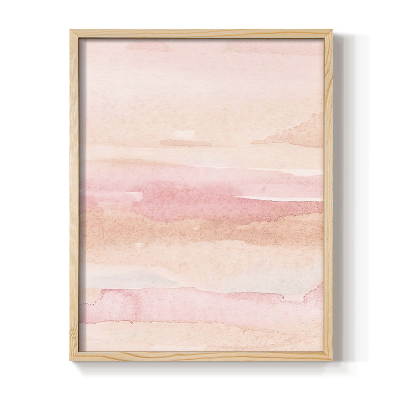 Rose Fade II, reproduction encadrée - bois massif, Naturel, H 21 po x l 17 po