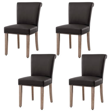 Subrtex(Set of 2)Faux Leather Upholstered Button Nailhead Wingback Dining  Chair - On Sale - Bed Bath & Beyond - 37185923