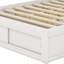Structure de lit peu encombrante avec tiroirs sous le lit et tablettes de rangement au pied de lit-1469314861