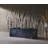 67" Rectangular Freestanding Bathtub Matte Black & Glod Veining Design Stone Resin Soaking Tub With Thick Sloped Backrest