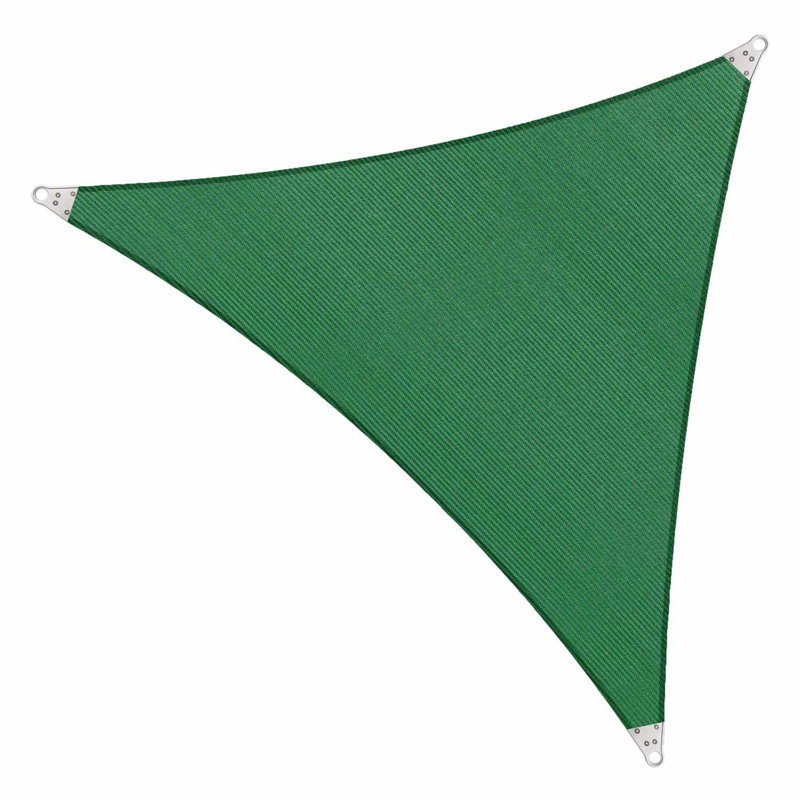Green High-Density Polyethylene Triangle Shade Sail with Stainless Steel Rings