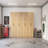 Oak Multi-Purpose Utility Storage Cabinet (4-Piece Set)-1957496901