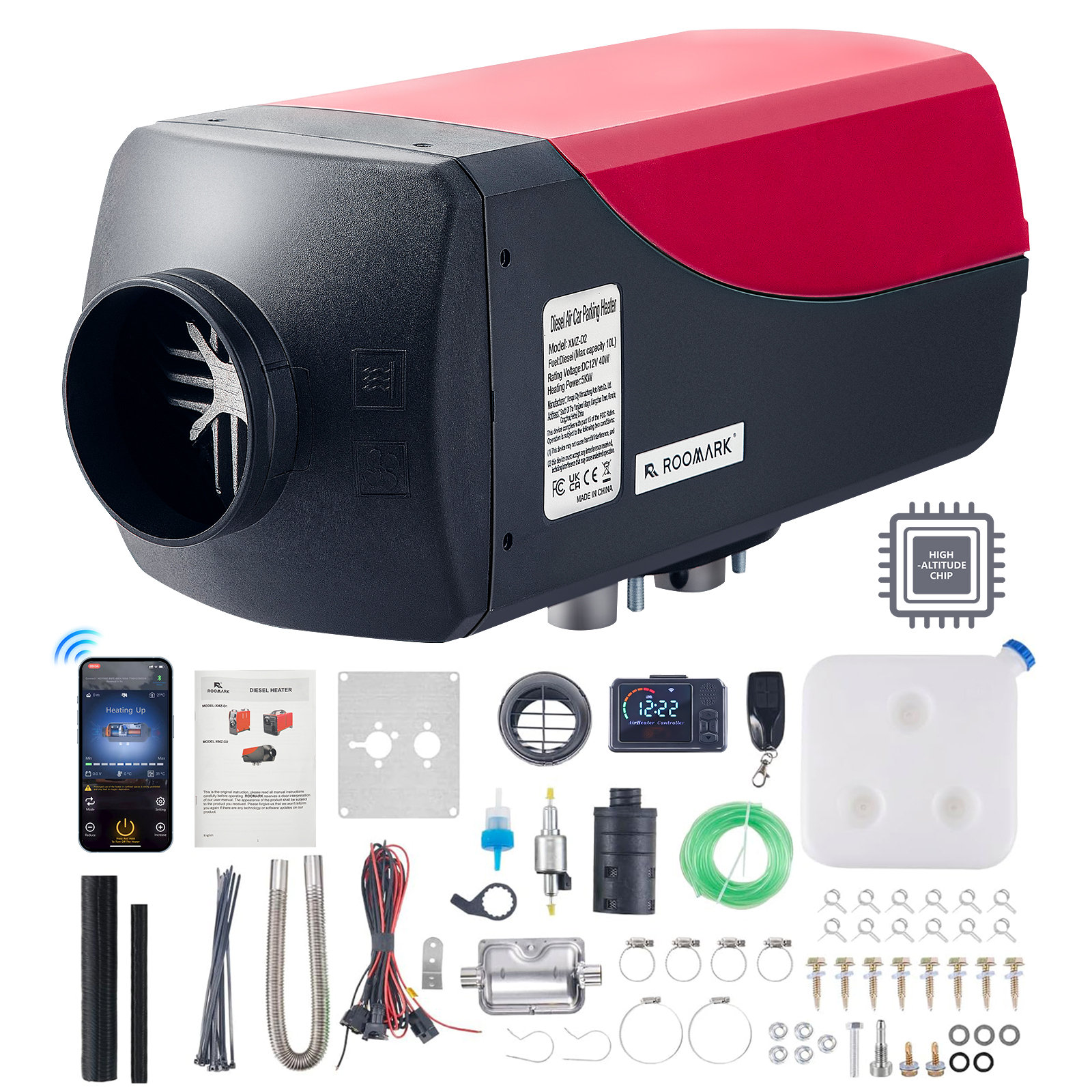 Diesel Heater 5KW 12V Diesel Air Heater, Parking Heating W/LCD