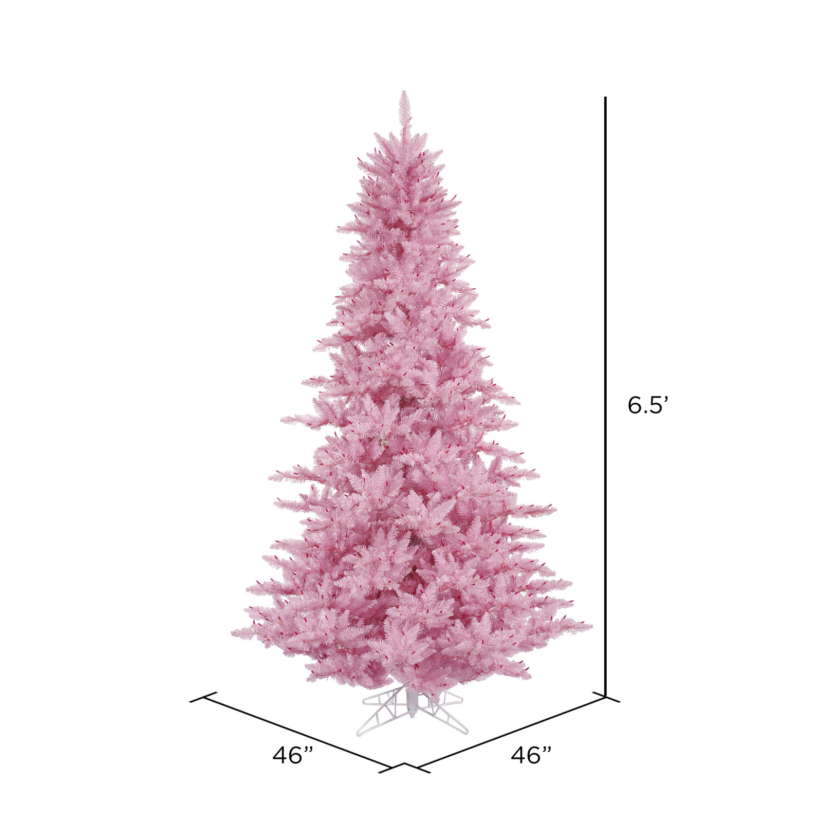 Pink Cashmere Flocked Fir Christmas Tree, 6.5' H x 46" W