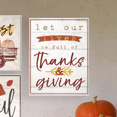 «Let Our Lives Be Full of Thanks and Giving», art textuel