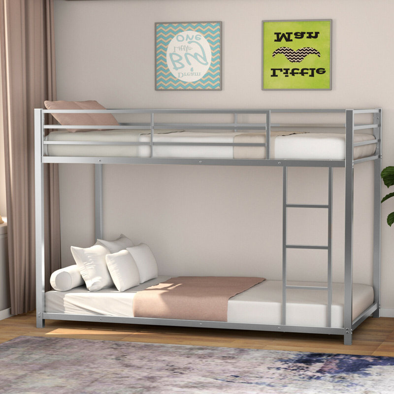 Carson Kids Twin Over Twin Bunk Bed, Silver