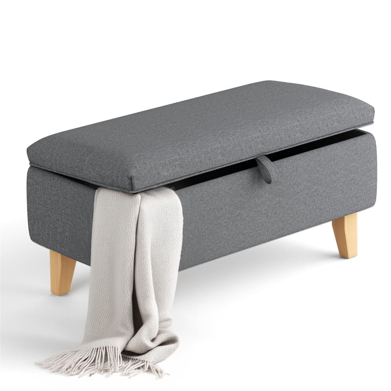 Gustafson Linen Storage Bench, Dark Grey