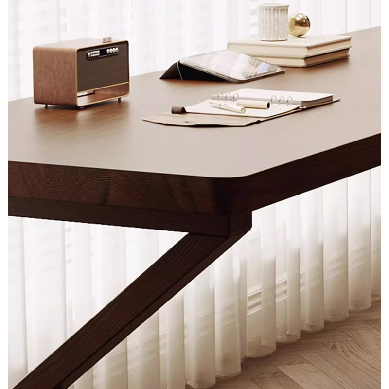 Bureau d'écriture en bois massif avec tiroirs, H 29,53 po x l 70,87 po x P 27,56 po