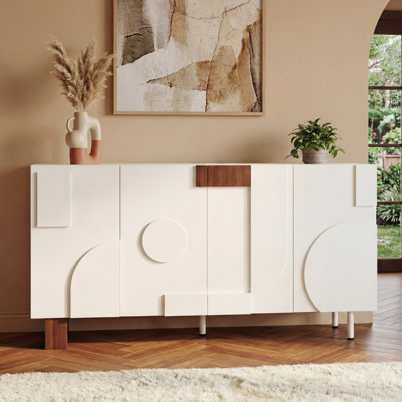 Buffets spacieux, rangement de salle à manger moderne en MDF de 62,99 pouces