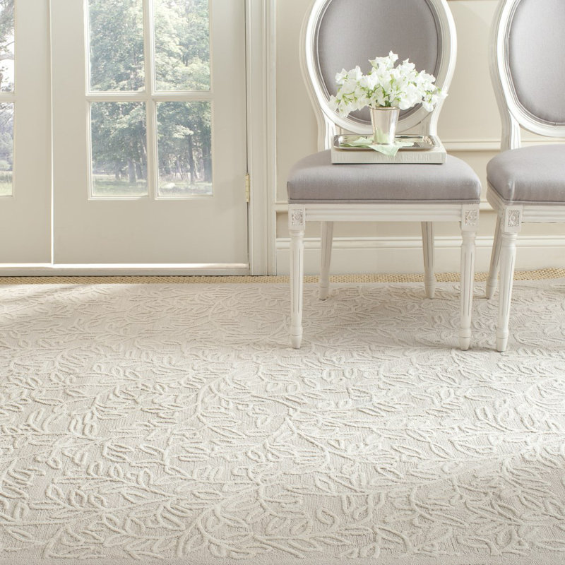 Martha Stewart Hand Hooked Cotton Floral Rug, Rectangle 3'9" x 5'9"