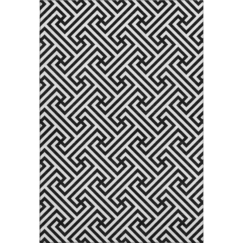 Tapis noir en tweedy lavable à la machine Premium, Rectangle 10 pi x 14 pi