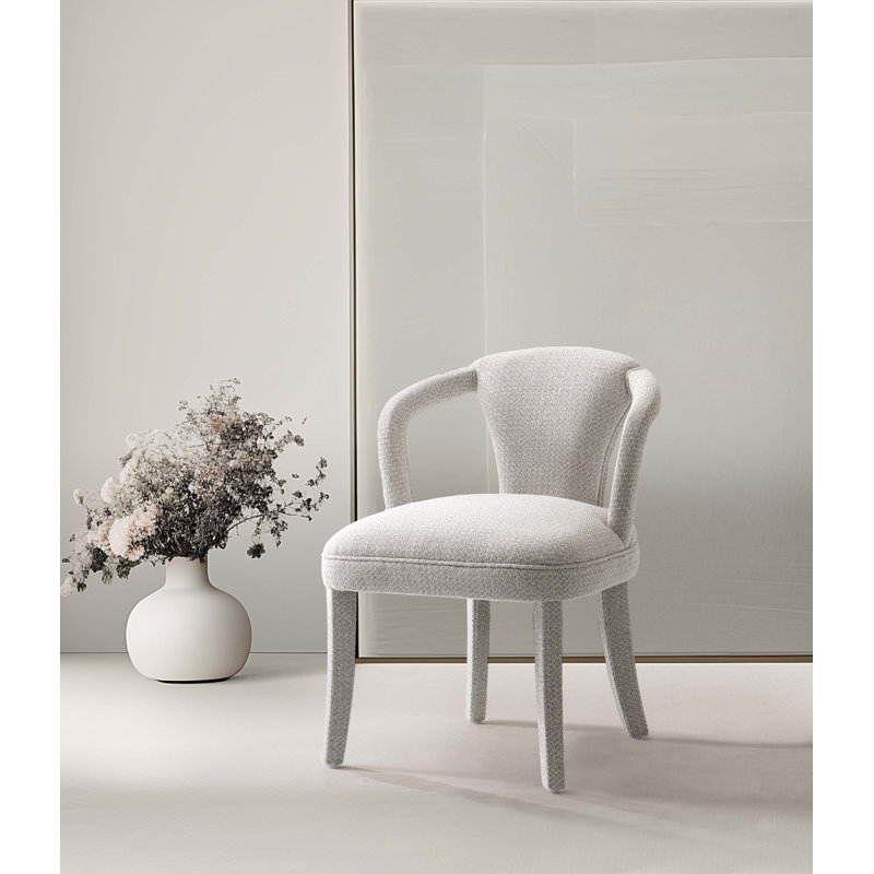 Fauteuil de salle à manger rembourré Palmer, Doublure argentée