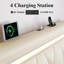 Structure de lit avec lumière DEL et station de charge, structure de lit tapissier avec tête de lit réglable / support à lattes en bois, aucun sommier nécessaire / silencieux-1913258085