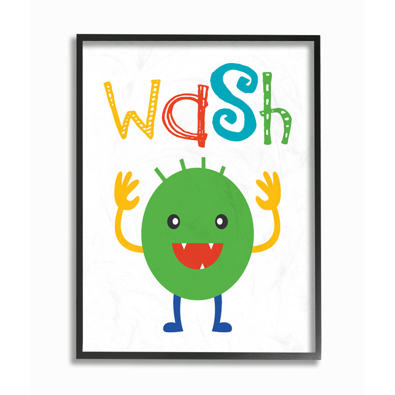 Décoration murale Wash Wash Kids, H 20 po x l 16 po x P 1,5 po, Giclée encadrée noir minuit