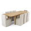 Ensemble de table de salle à manger extensible 72 "à 104" avec table en placage de bois véritable et chaises en mélange de lin-133948651-133948654