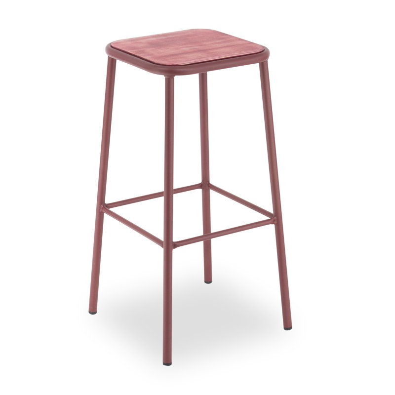 Wordsworth Steel Outdoor Stool, Bordeaux