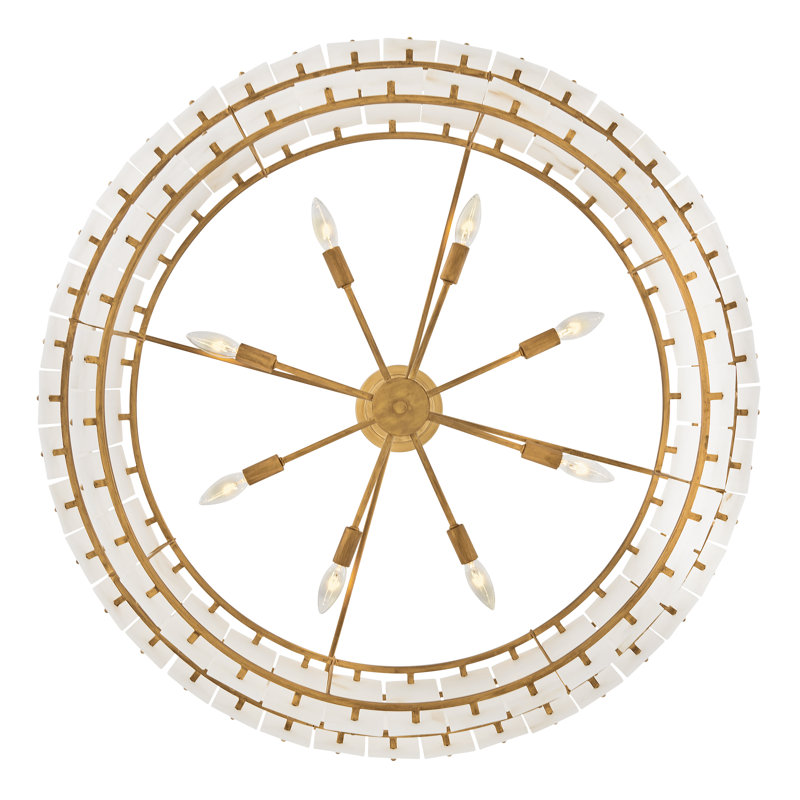 Simone 8 - Light Steel Dimmable Drum Chandelier