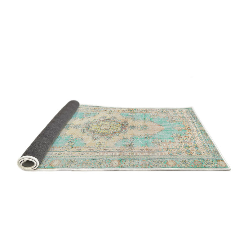 Tapis traditionnel beige/bleu area Colgate, Rond 3 pi