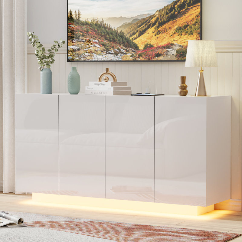 Buffet de 57,9 po de largeur Lianna, Blanc
