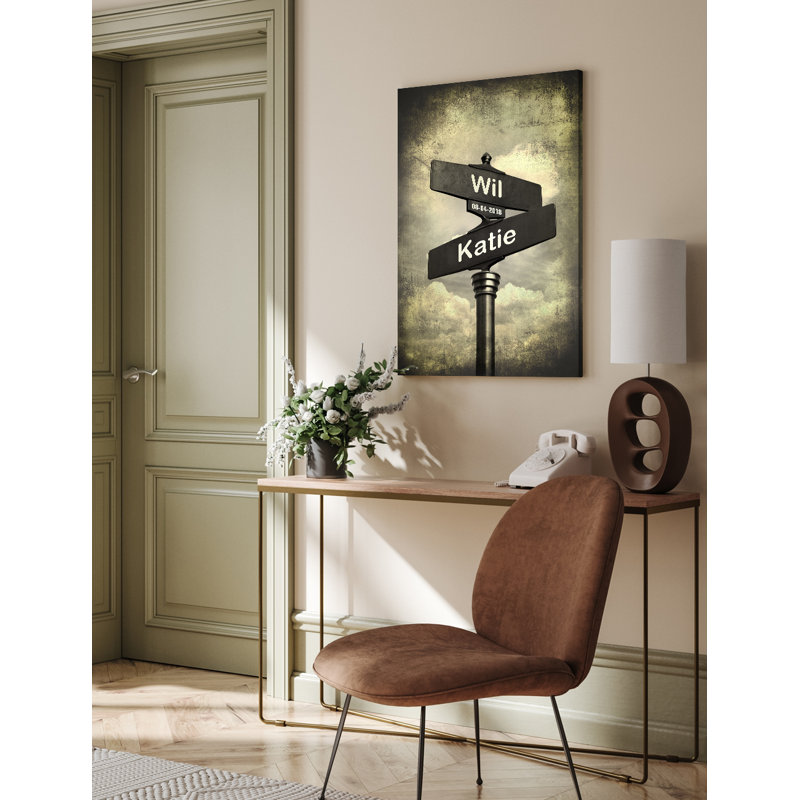 Impression sur toile Lovers Crossroads - Cadeaux personnalisés pour l'anniversaire de mariage., H 30 po x l 20 po, Oui