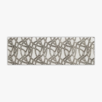 Turkish Carrara Polished Black Engraving Marble 4x12 Decorative Border