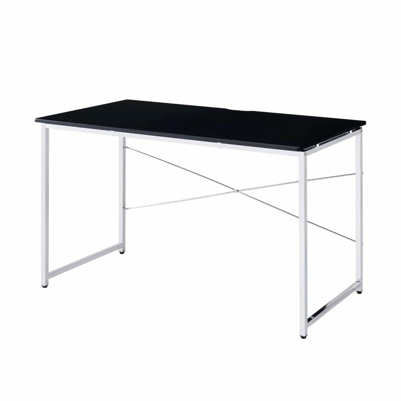 Writing Desk, Rectangular Desk With Metal Frame