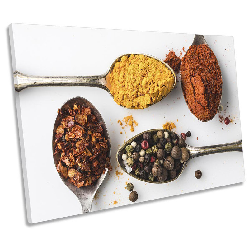 Spices Herbs Spoons Kitchen - Wrapped Canvas Print, 61cm H x 91.4cm W