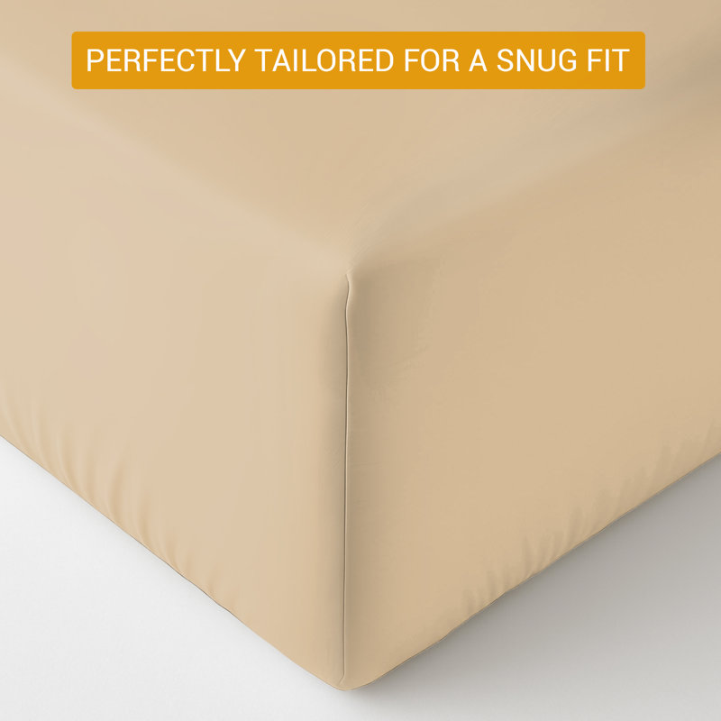 Premium 100% Egyptian Cotton Fitted Sheet – 35cm Extra Deep Pocket, Luxury Hotel Style, Soft & Breathable, Single (3')