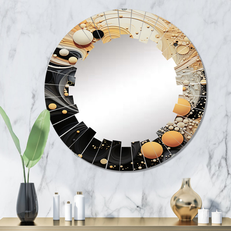 Drover - Miroir mural moderne rond, 32 po x 32 po
