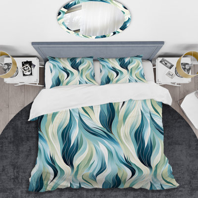Ensemble de housse de couette bleu et vert
