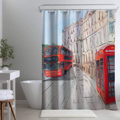Shower Curtain CI359 – Polyester Shower Curtain, Dye Sublimation Print, 71" W × 74" L