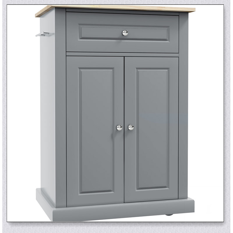Rolling Kitchen Island Cart with Drawer, Adjustable Shelf, and 2 Towel Racks for Efficient Storage and Mobility