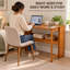 40-Inch Bamboo Folding Desk with Storage Shelf for Small Spaces, Brown