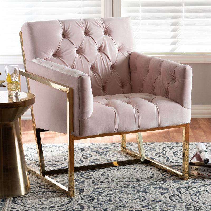 Velvet Armchair, Pink