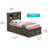 Elegant Twin Storage Bed In Stylish Gray