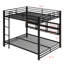 Metal Bunk Bed With Storage Cabinets And LED