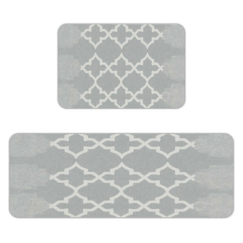 Texture chaude beige, ensemble de 2 tapis de cuisine