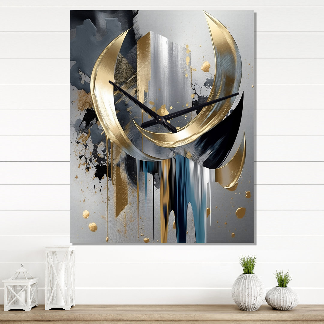 Irtiza - Abstract Marble Very Large Wall Clocks East Urban Home 