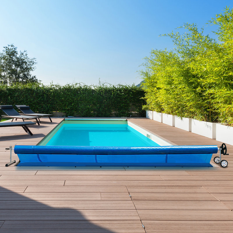 5.5 M Pool Cover Reel Set Adjustable Above Ground Pool Solar Cover Reel