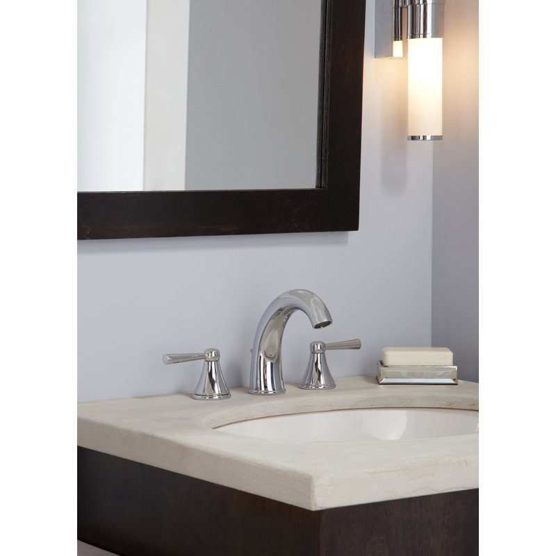 Silas® Widespread Bathroom Faucet with Drain Assembly, Polished Chrome