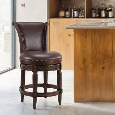 Elveria 25" W Bar Stools with Nailhead Trim