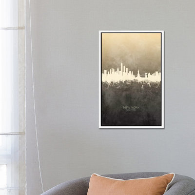 New York New York Skyline Taupe by Michael Tompsett - Print on Canvas