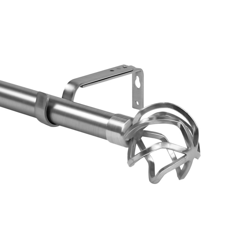 Tringle à rideaux simple Harkarunjot, l 84 po à 120 po, Acier brossé