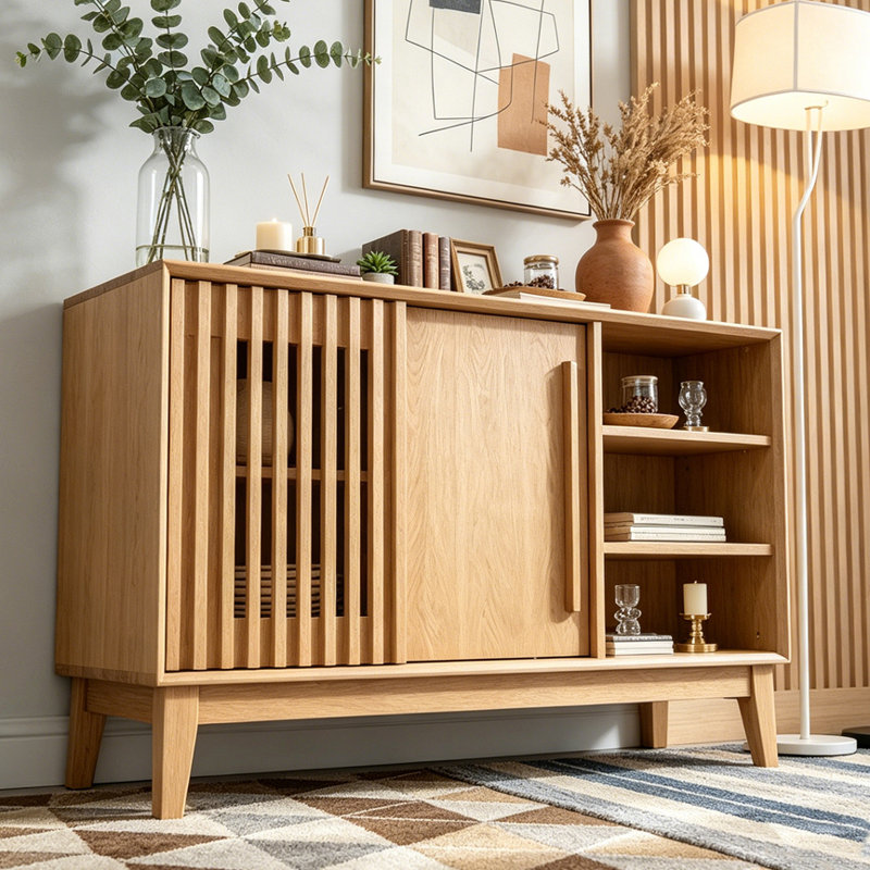 Buffet 47,3 "avec rangement, Walnut Brown