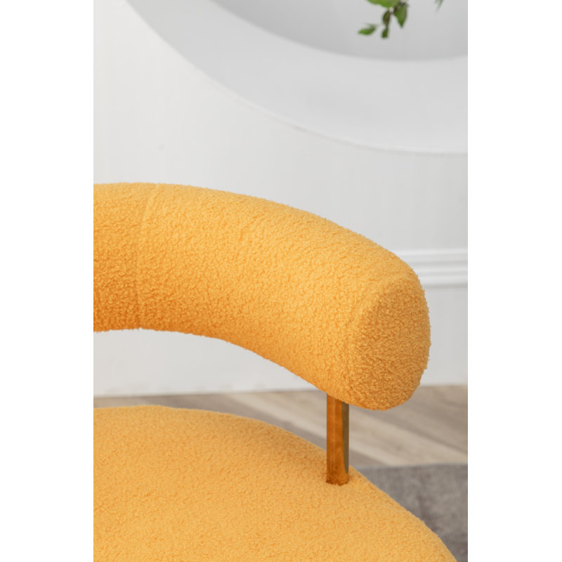 Upholstered Barrel Chair, Yellow