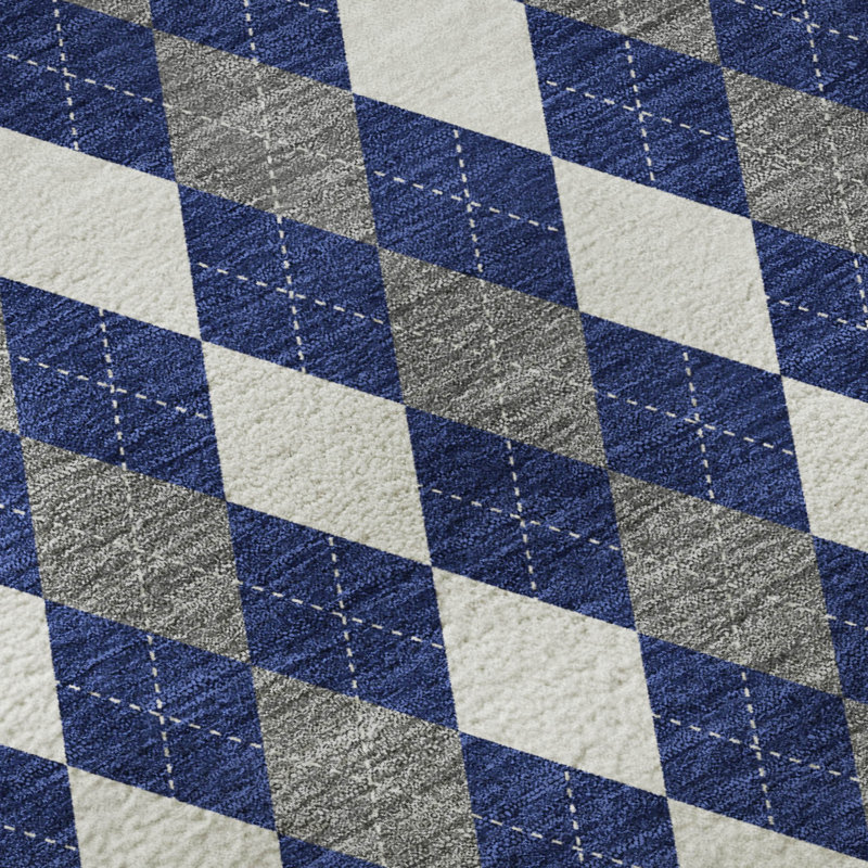Premium Machine Washable Dockside AMF1812 Holiday Rug, Rectangle 2'6" x 3'10"